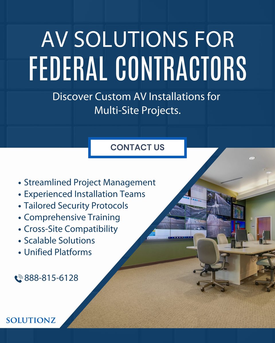 At Solutionz, we handle quick turnarounds and complex security needs with a unified AV platform. Our experienced teams create custom installation plans for each site, ensuring a consistent user experience while adhering to all security requirements. bit.ly/4lcSGxI