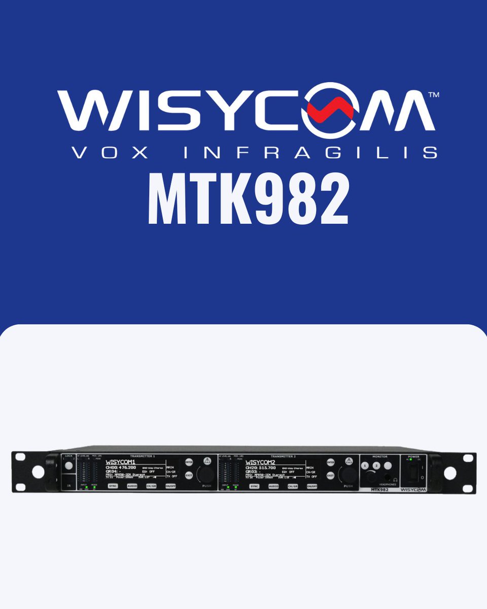 Raycom (@raycomuk) on Twitter photo The MTK982 delivers pristine audio quality, ultra-low latency, and reliable performance, even in the most crowded RF environments.
With true diversity, 330 MHz bandwidth, and stereo/mono/intercom modulation options, this is the tool of choice for large-scale live events. The MTK982 delivers pristine audio quality, ultra-low latency, and reliable performance, even in the most crowded RF environments.
With true diversity, 330 MHz bandwidth, and stereo/mono/intercom modulation options, this is the tool of choice for large-scale live events.