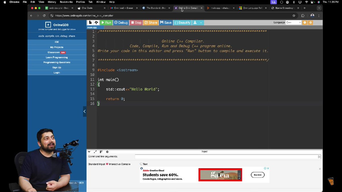 Vaibhav04159122's tweet image. Hello @Hiteshdotcom sir, just started learning C++ from your C++ Course on YouTube and its amazing🙌
Learning and growing with #ChaiAurCode 🙂