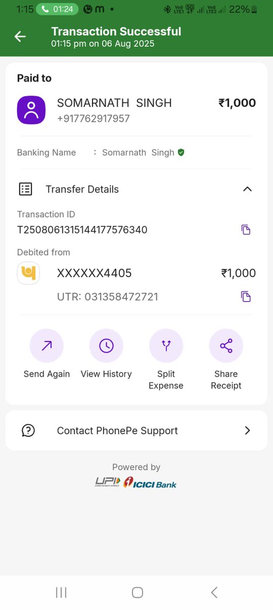 AmjadAli13130's tweet image. URGENT HELP NEEDED
I mistakenly sent ₹3,500 via @PhonePe_ to the wrong person on 6 August 2025.
Despite contacting support,I have not received any resolution.Please help me initiate a chargeback and get my money back
🙏 Help me @NPCI_NPCI  @pnbindia @PhonePeSupport
#UPIHelp