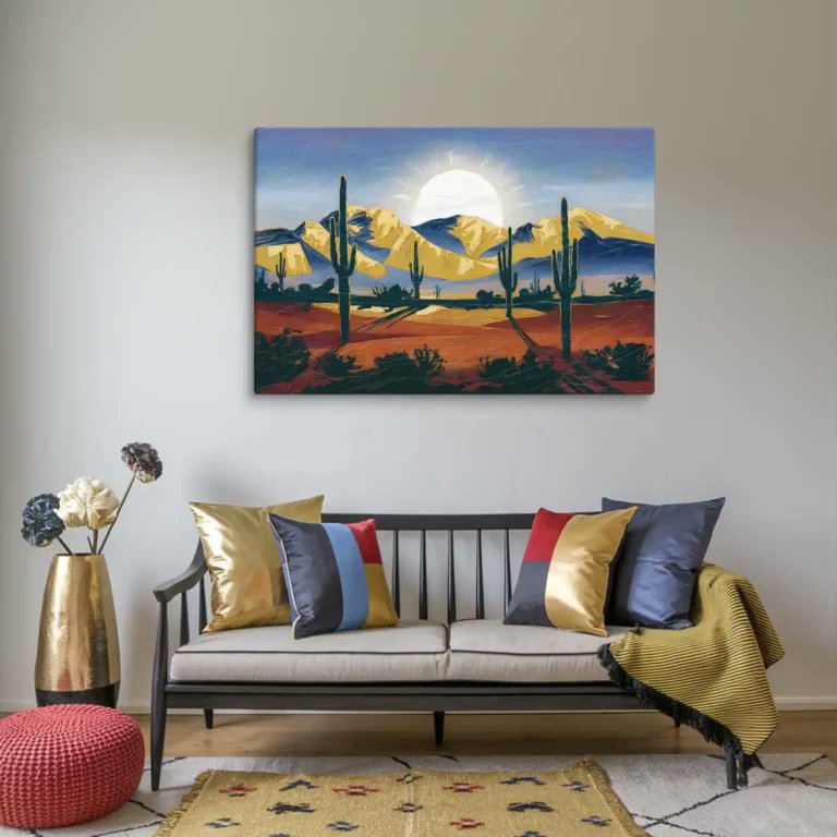 BruzzenWallArt's tweet image. 🌅 Embrace the whisper of dawn in abstract form.
This Art blends warm desert tones, glowing golden light, and subtle textures to capture the quiet drama of sunrise over jagged mountains.

👉 Refresh your space at: bruzzen.com/abstract-deser…

#DesertSunriseArt #AbstractCanvas