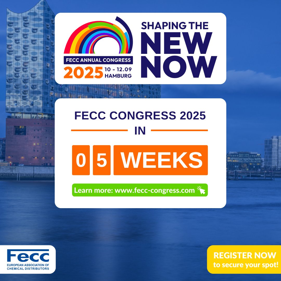 ✨Fecc Annual Congress 2025 - Shaping the New Now ✨
⏰The clock is ticking: 5⃣ weeks for our sparkling event!
📲REGISTER NOW! lnkd.in/efAJmVDP
📅10-12 Sept. 2025
📍Hamburg, Germany
✔ The go-to event for everyone in the chemical value chain!

#FECC2025