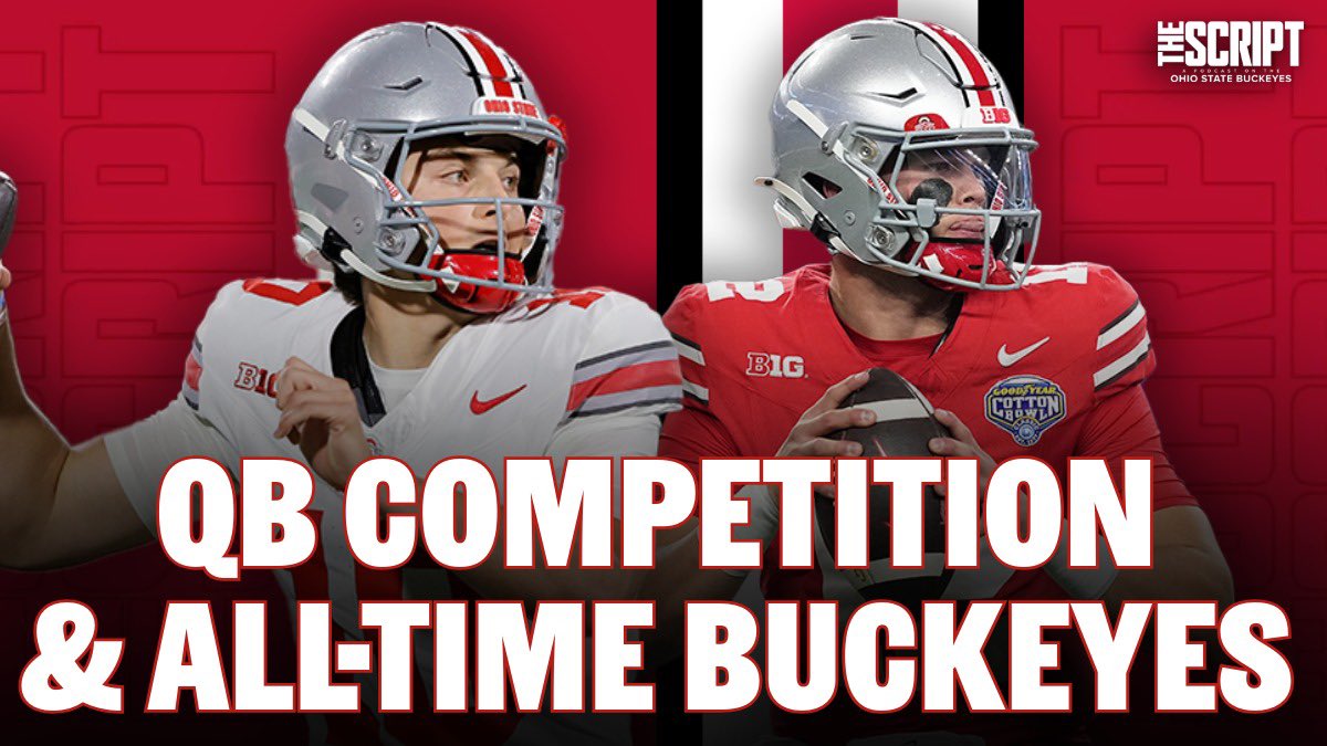 THE SCRIPT (@thescriptosu) on Twitter photo NEW EPISODE DROPPED 🚨 <a href="/CJ1two/">Cardale Jones</a> <a href="/BeanieWells26/">Beanie Wells</a> <a href="/DaveHolmesTV/">Dave Holmes</a>
QB competition heats up at camp
<a href="/Jermiah_Smith1/">Jeremiah Smith</a> tops <a href="/BruceFeldmanCFB/">Bruce Feldman</a>’s CFB Freak List, we name other OSU all-time superstars
🔨🔨 UM under 8.5 wins and pay Terry McLaurin 🤑🤑
SUBSCRIBE youtube.com/@TheScriptOSU NEW EPISODE DROPPED 🚨 <a href="/CJ1two/">Cardale Jones</a> <a href="/BeanieWells26/">Beanie Wells</a> <a href="/DaveHolmesTV/">Dave Holmes</a>
QB competition heats up at camp
<a href="/Jermiah_Smith1/">Jeremiah Smith</a> tops <a href="/BruceFeldmanCFB/">Bruce Feldman</a>’s CFB Freak List, we name other OSU all-time superstars
🔨🔨 UM under 8.5 wins and pay Terry McLaurin 🤑🤑
SUBSCRIBE youtube.com/@TheScriptOSU