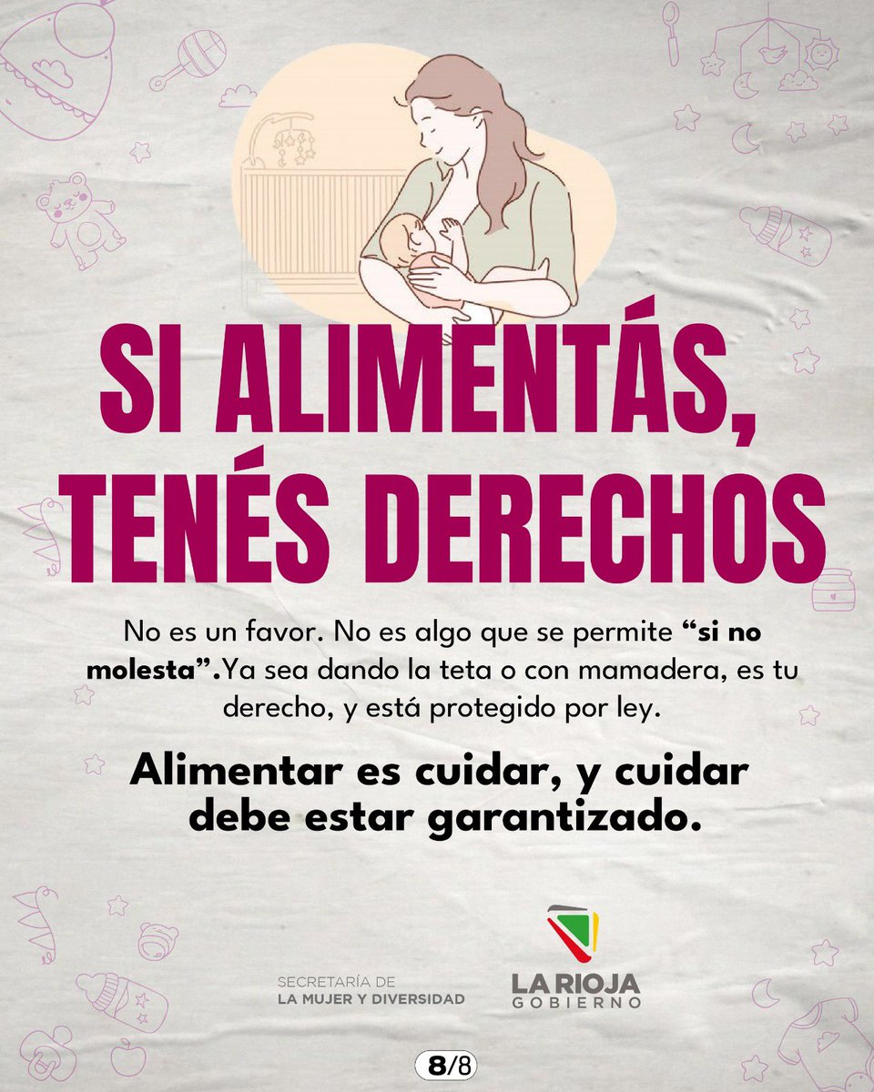 💼 Es fundamental que el entorno laboral conozca, respete y defienda estos derechos.
🙌🏻 En nuestra provincia, la Mesa Intersectorial de Lactancia promueve estos derechos y ha impulsado la creación de Espacios Amigos de la Lactancia en distintos puntos de la ciudad.