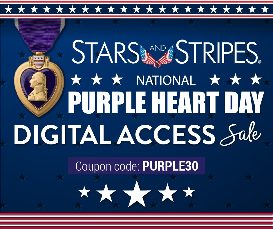 starsandstripes's tweet image. 🎖️ Today Only — In honor of National Purple Heart Day, we’re offering 30% off a full year of digital access to Stars and Stripes.

💜 Only $34.99 — Use code PURPLE30 at checkout.

🕛 Offer ends tonight!

#PurpleHeartDay #StarsAndStripes #IndependentNews #Veterans #NeverForget