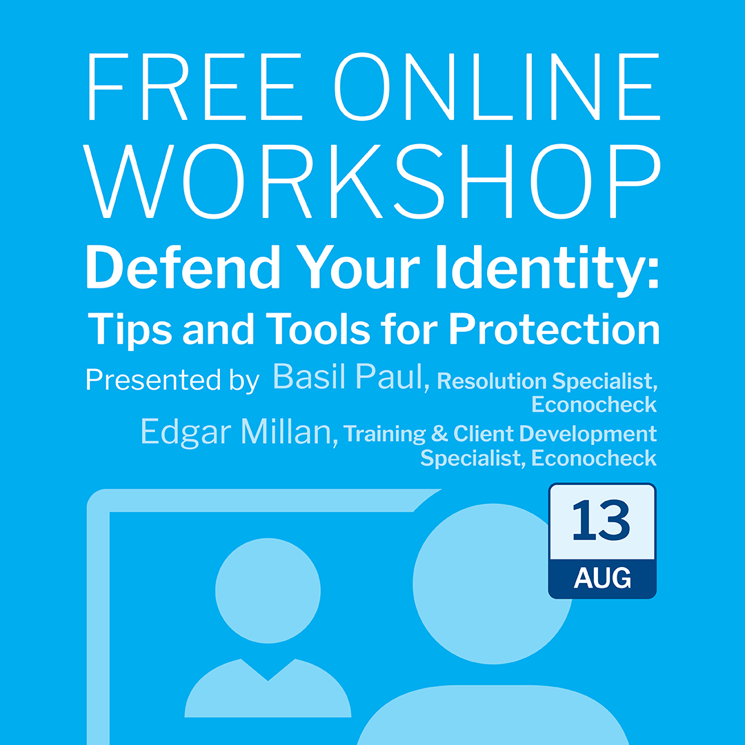 🔒 Protect What Matters Most — Your Identity!

Join our free webinar on August 13 at 12 pm to learn practical tips and tools to safeguard your personal information both online and offline.

👉 Register now: bit.ly/4lPPdWV