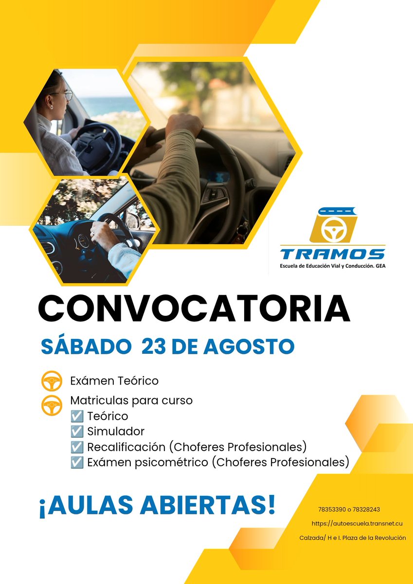 cuba_gea's tweet photo. 🛣️| #TRAMOS Aulas Abiertas 
👇🏽Para más información.

https://t.co/0qQlung3oW https://t.co/w3Xsmcl0QM