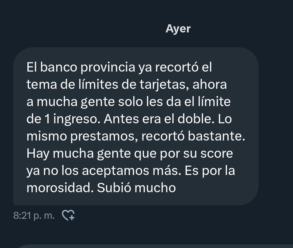 El Banco Provincia también está recortando el crédito 👇🏻