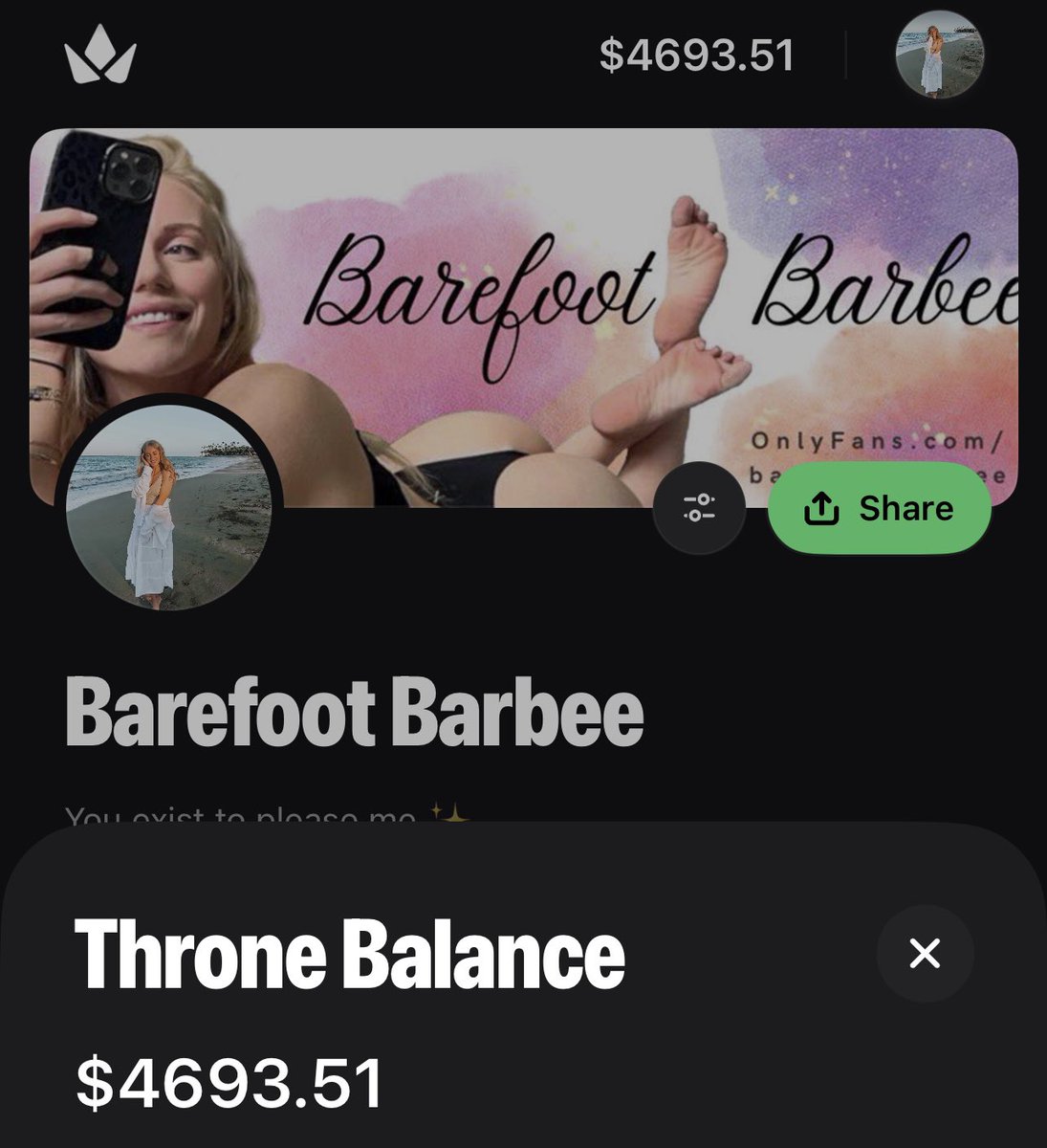 Round up my throne balance to $5k 💅