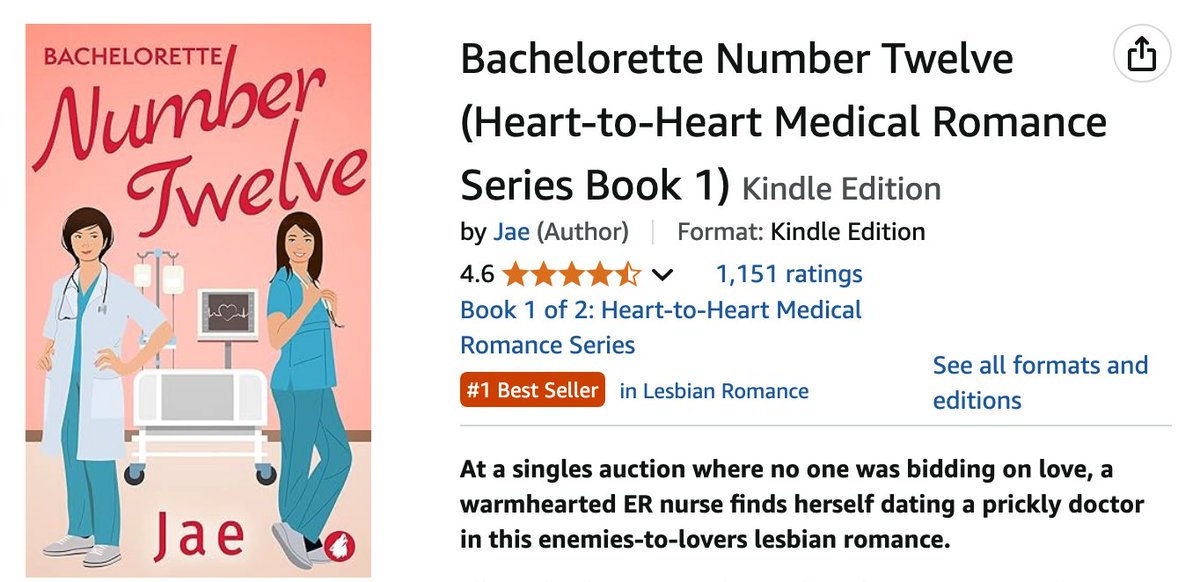 Jae ๐ณ๏ธโ๐ (@jaefiction) on Twitter photo How cool is that? Bachelorette Number 12 is the number 1 in the Lesbian Romance top 100 on Amazon AU! 
Thanks so much, Aussie readers! โค How cool is that? Bachelorette Number 12 is the number 1 in the Lesbian Romance top 100 on Amazon AU! 
Thanks so much, Aussie readers! โค