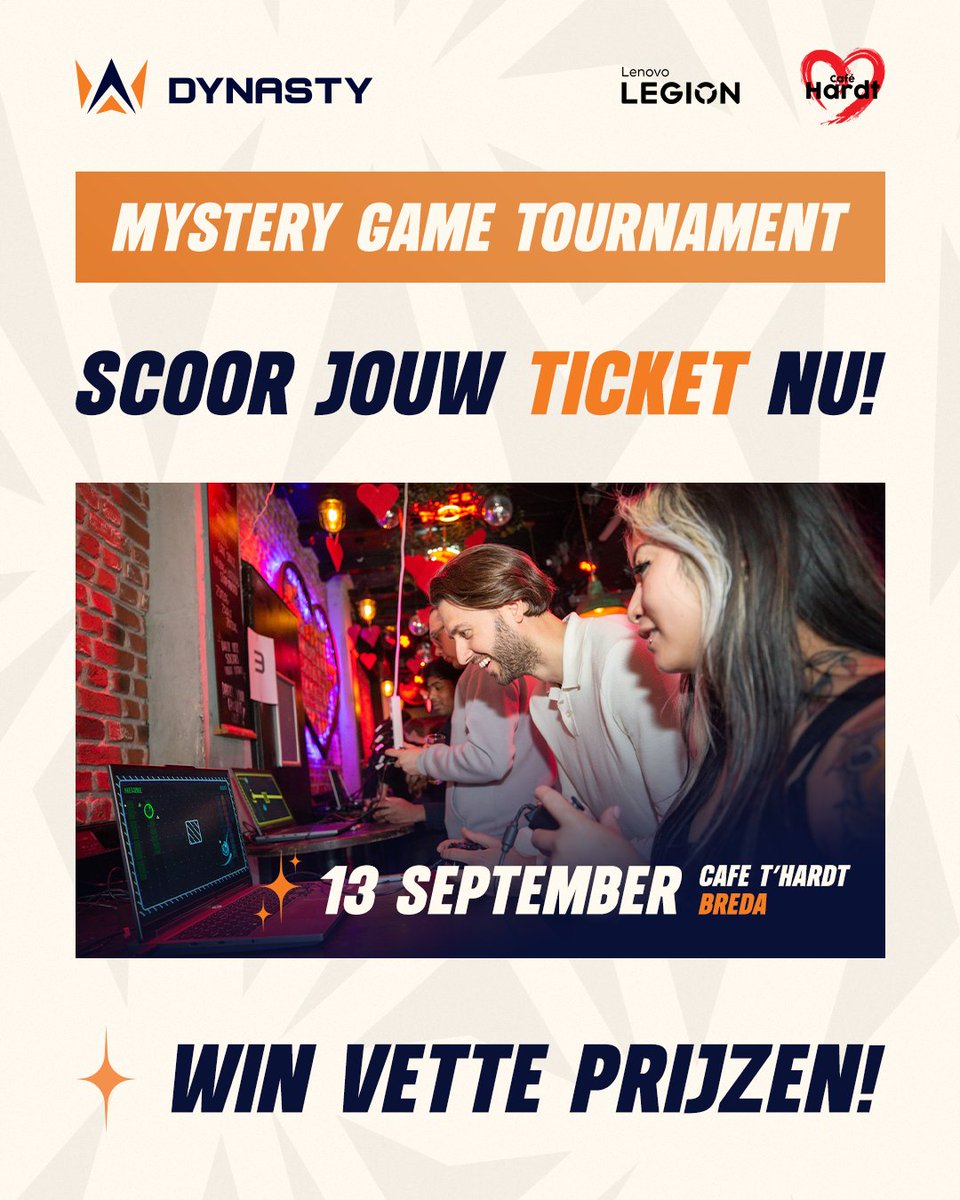 𝐃𝐔𝐑𝐅 𝐉𝐈𝐉 𝐃𝐄 𝐔𝐈𝐓𝐃𝐀𝐆𝐈𝐍𝐆 𝐀𝐀𝐍? 🎮

Op zaterdag 13 september organiseren wij alweer de 𝐃𝐄𝐑𝐃𝐄 editie van het Mystery Game Tournament in Café Hardt (Breda) – speciaal voor gamers die houden van competitie, verrassing én gezelligheid. De game is gloednieuw en