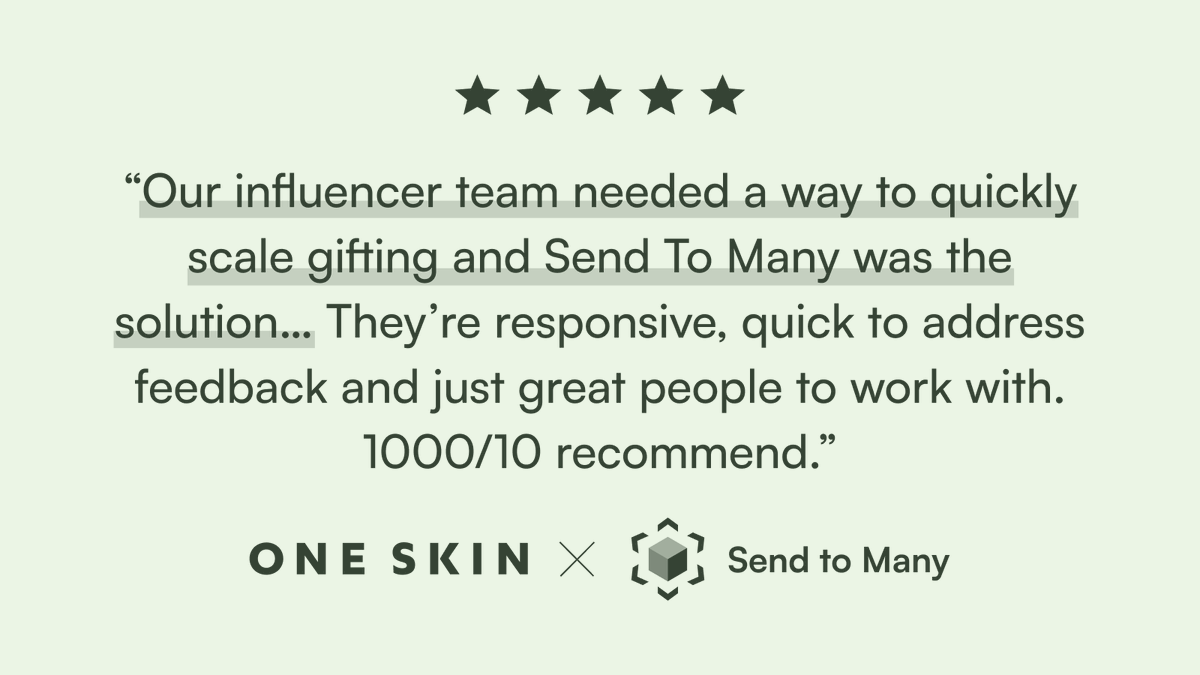 evnbttr_apps's tweet image. Influencer gifting, but make it frictionless. ⚡️ @OneSkinTech scaled #influencer gifting fast, no spreadsheets, no chaos. 

Only one app made to streamline @Shopify stores&apos; influencer campaigns - sendtomany.com 

1️⃣Ditch the spreadsheets
2️⃣Scale fast
3️⃣Ship on time