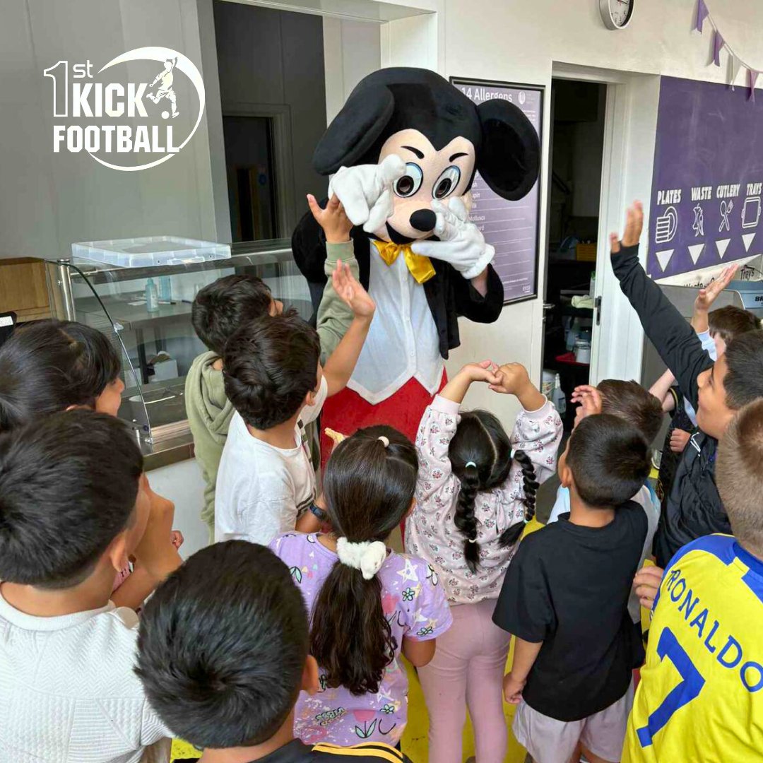 🎉✨ BREAK TIME MAGIC at ESSA ACADEMY! ✨ Look who stopped by… MICKEY MOUSE! 💫 Join the fun this half-term! 👉 firstkick.co.uk/holiday-clubs 🌞🙌 

#BreakTimeMagic #EssaAcademy #MickeyMouse #SurpriseGuest #JoyfulMoments #MakingMemories