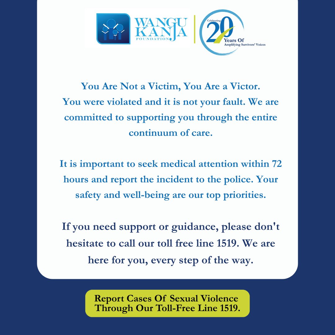 You are not alone and what happened to you is not your fault. 

Accessing timely medical, legal assistance and psychosocial support is critical for your safety, recovery and justice.

Our toll-free line 1519 is available to offer confidential support, guidance and information.