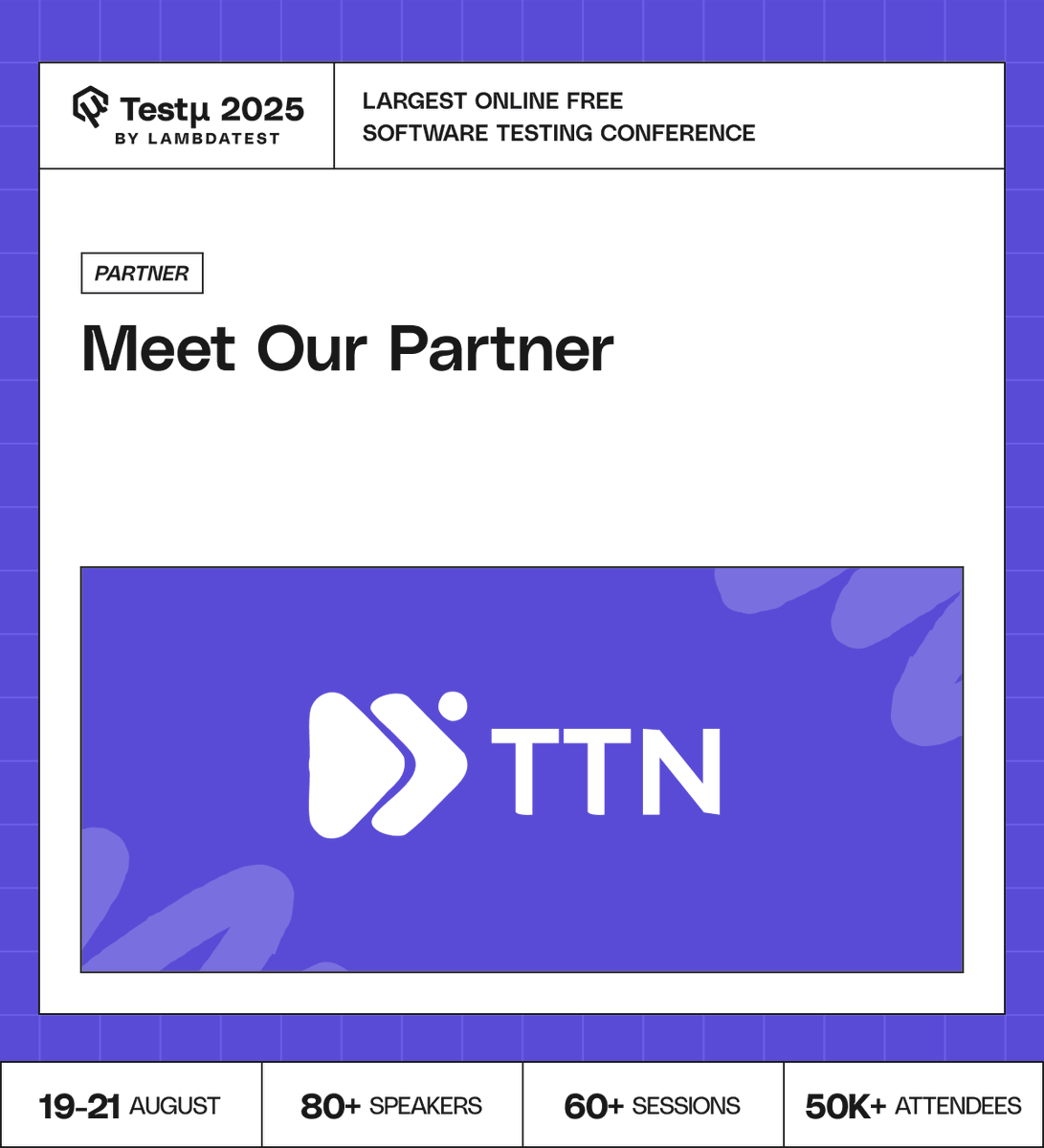 lambdatesting's tweet image. We are excited to announce our partner for #TestMuConf 2025 🔗bit.ly/TestMUConferen…, @testingtechnews 

Get ready to network with prominent leaders and professionals of the testing community from across the globe under one virtual platform - Testμ Conference 2025 for free.…