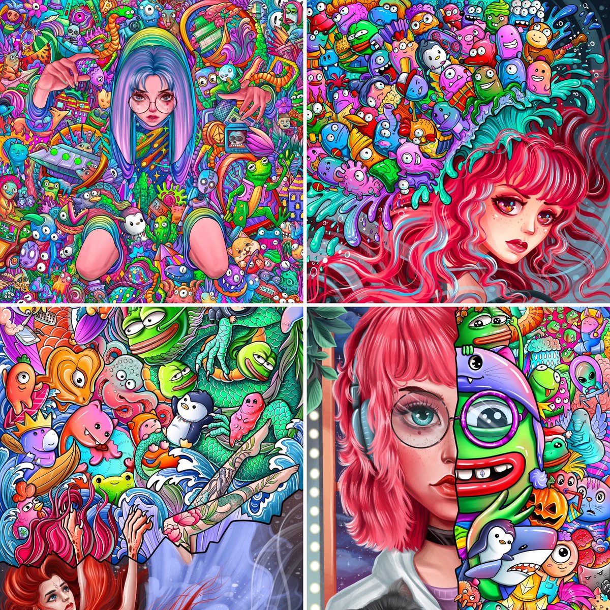 ❤️My heart beats more often when I draw super colorful super detailed art.