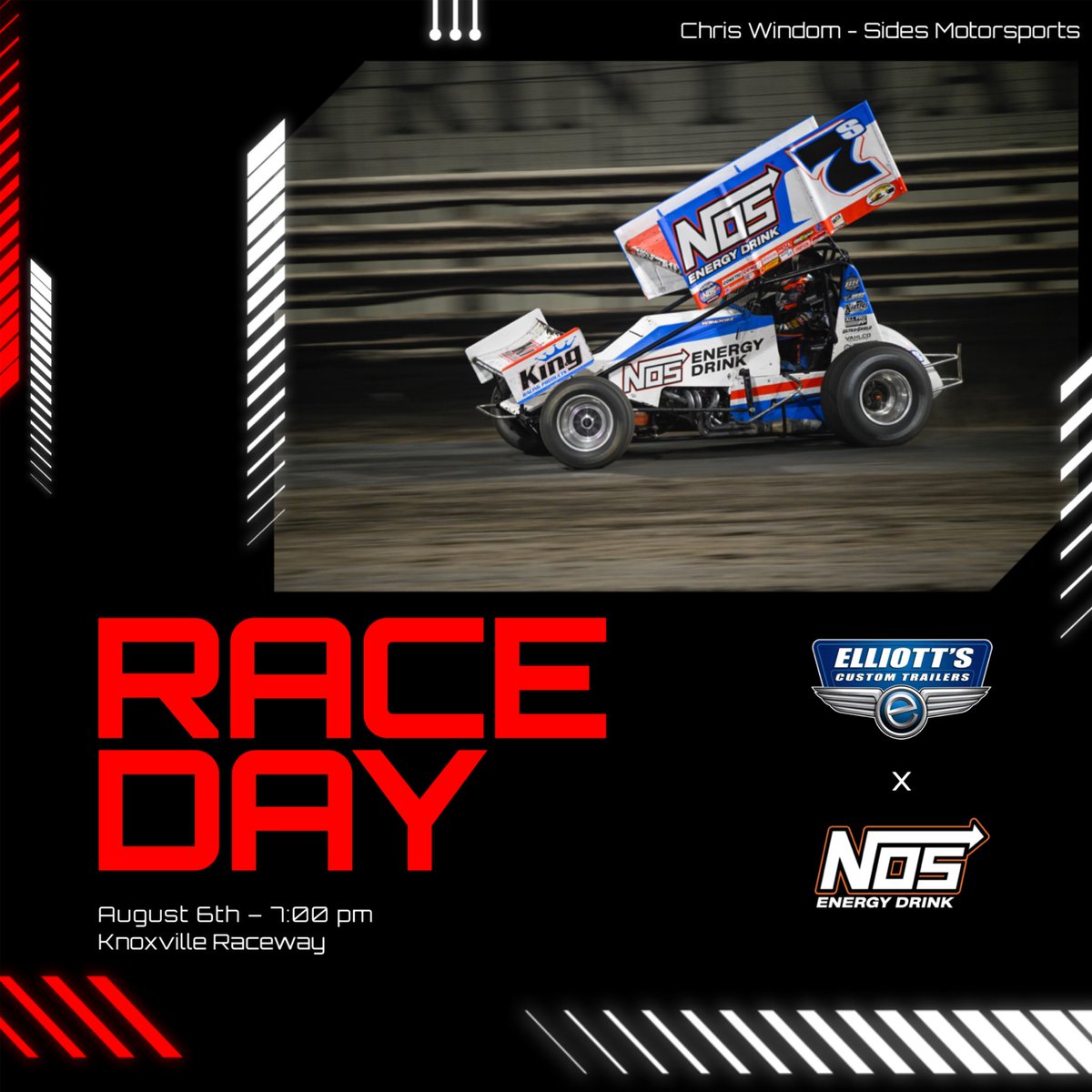 It's Knoxville Nationals prelim Raceday for <a href="/sidesWOO7S/">Sides Motorsports 7S</a> and the <a href="/NosEnergyDrink/">NOS Energy Drink</a> 7S team! #nosvillenationals 

📍<a href="/knoxvilleraces/">Knoxville Raceway</a> 
📺 <a href="/dirtvision/">DIRTVision</a> 
🕰️ 7:00 CST
⏱️<a href="/MyRacePass/">MyRacePass</a> 
💈 sidesmotorsports.com/shop/