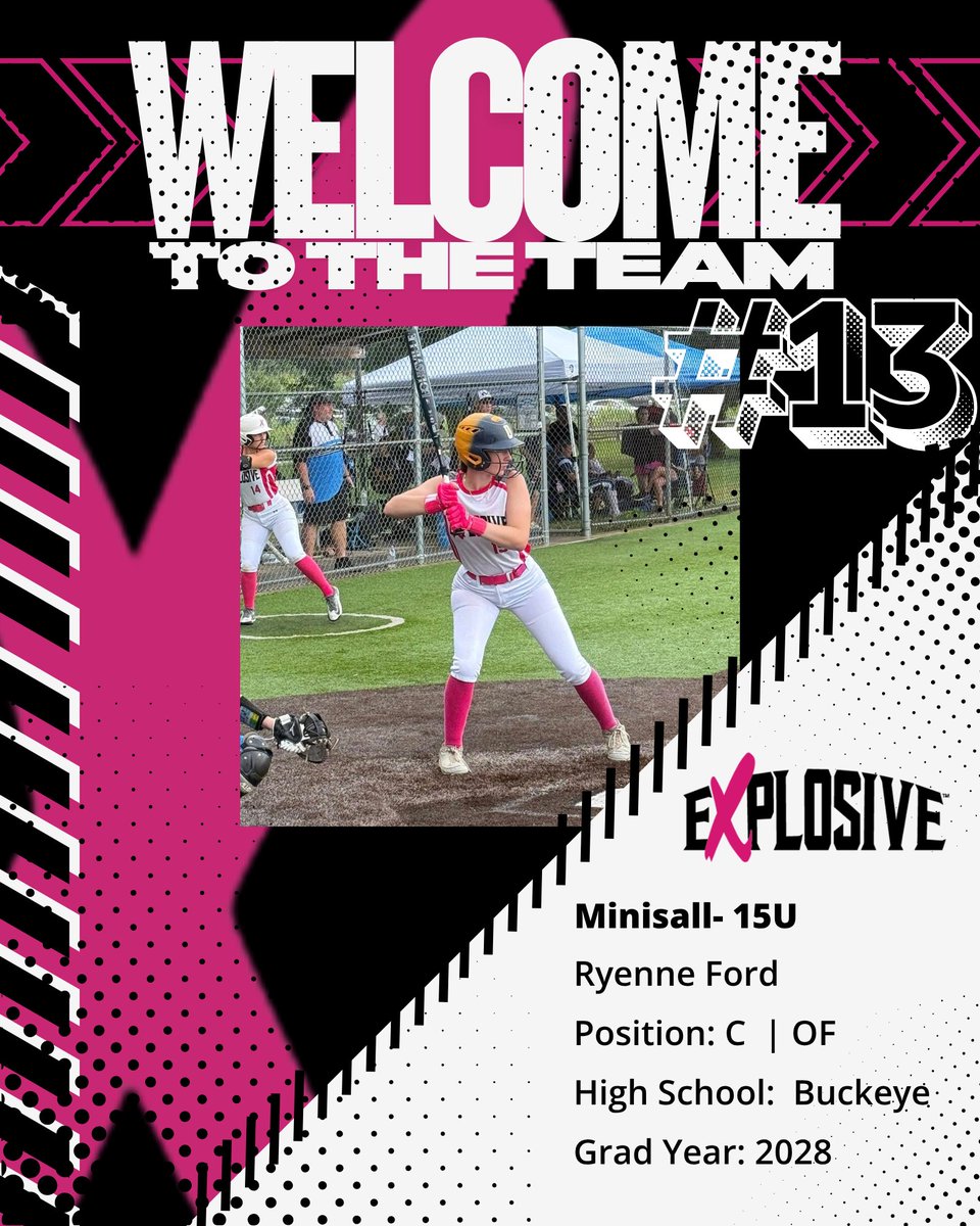 Explosive- Minisall- 15U (@explosivesb) on Twitter photo Big welcome to 2028 <a href="/RyenneF2010/">Ryenne Ford</a> — ready to make some noise with 15U Explosive-Minisall this season! Let’s go, Ryenne! Big welcome to 2028 <a href="/RyenneF2010/">Ryenne Ford</a> — ready to make some noise with 15U Explosive-Minisall this season! Let’s go, Ryenne!