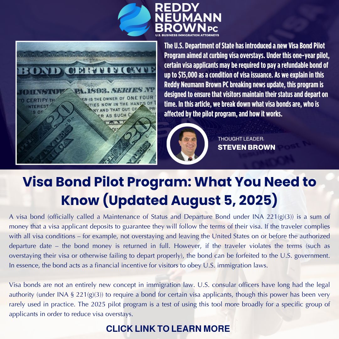 🚨 New U.S. Visa Rule – Up to $15K Required Before You Travel

Starting August 20, 2025, certain U.S. visitor visa applicants from Malawi and Zambia may need to post a refundable bond of $5,000–$15,000 before their visa is issued.

-  Applies to B-1/B-2 business/tourist visas