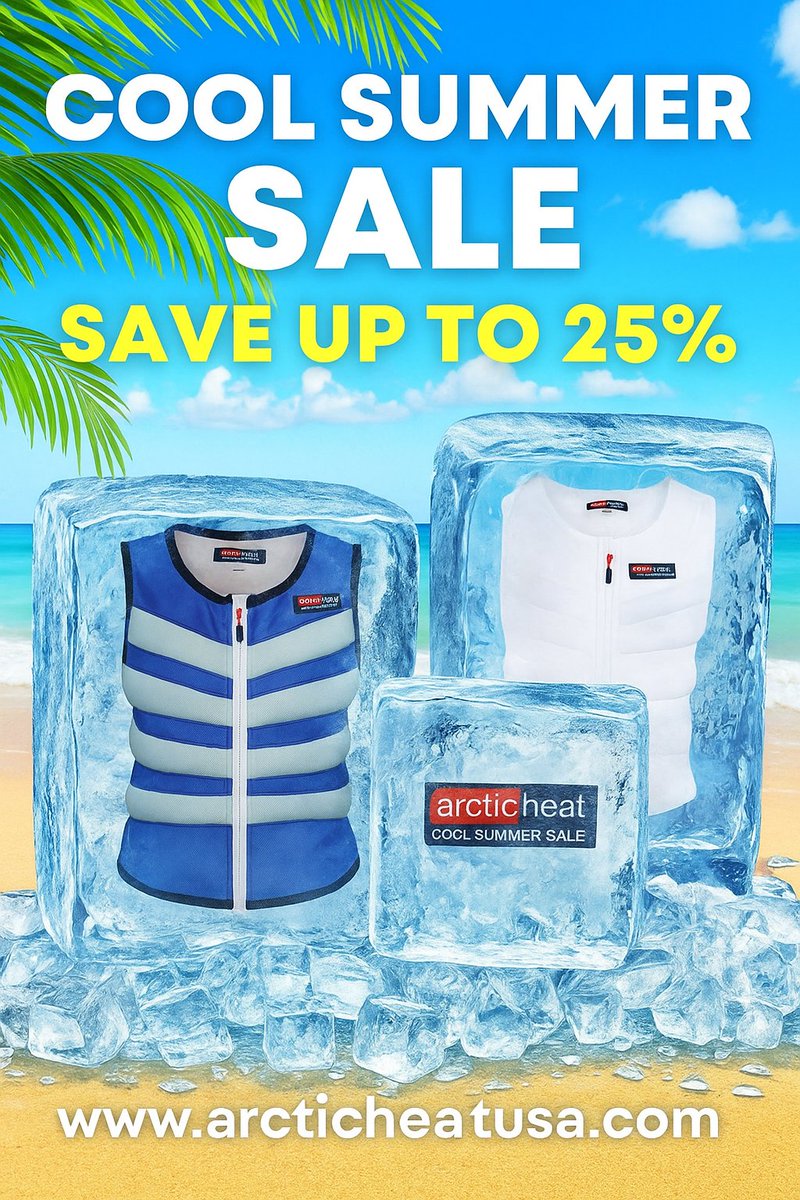 COOLINGVESTS's tweet image. Cool Cooling Vest sale. Stay cool Arctic Heat USA body cooling vests. arcticheatusa.com #coolingvest #coolvest #coldcapping #coolvests #coolingvests #coolingcaps