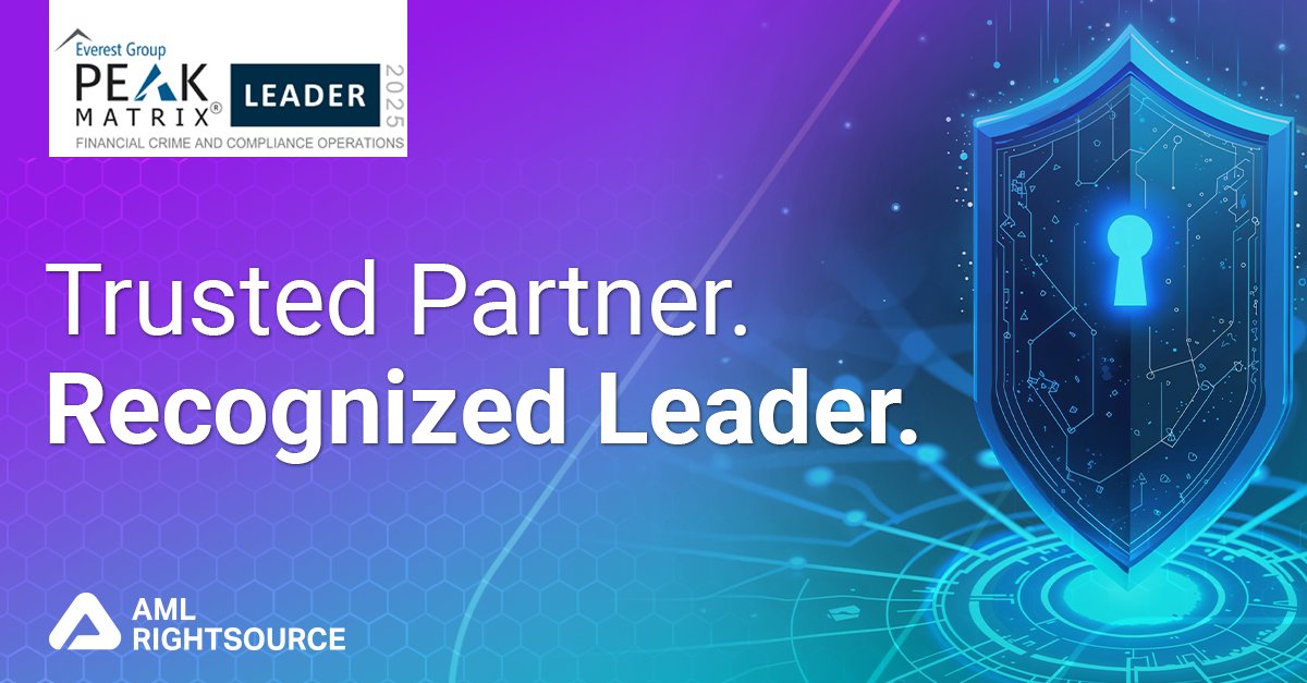 We’re honored to be named a Leader in Everest Group’s 2025 PEAK Matrix for Financial Crime Compliance Operations Services.

Read more: hubs.li/Q03Bxy8S0

#AMLRightSource #FinancialCrime #Compliance #RiskManagement #PEAKMatrix #EverestGroup