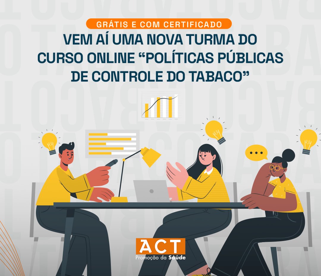 Em breve abriremos mais uma turma do curso de Políticas Públicas de Controle do Tabaco.

Não perca essa oportunidade! As inscrições serão abertas nos próximos dias, acompanhe nossas redes sociais.

#EAD #PolíticasPúblicas #ControleDoTabaco