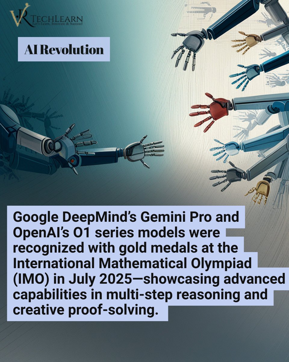 RVTechLearn's tweet image. AI just solved for x — and won gold. 🏅🧠
Gemini Pro &amp;amp; O1 models dominated the 2025 Math Olympiad.
#AIRevolution #DeepMind #OpenAI #MathWins#rvtechlearn