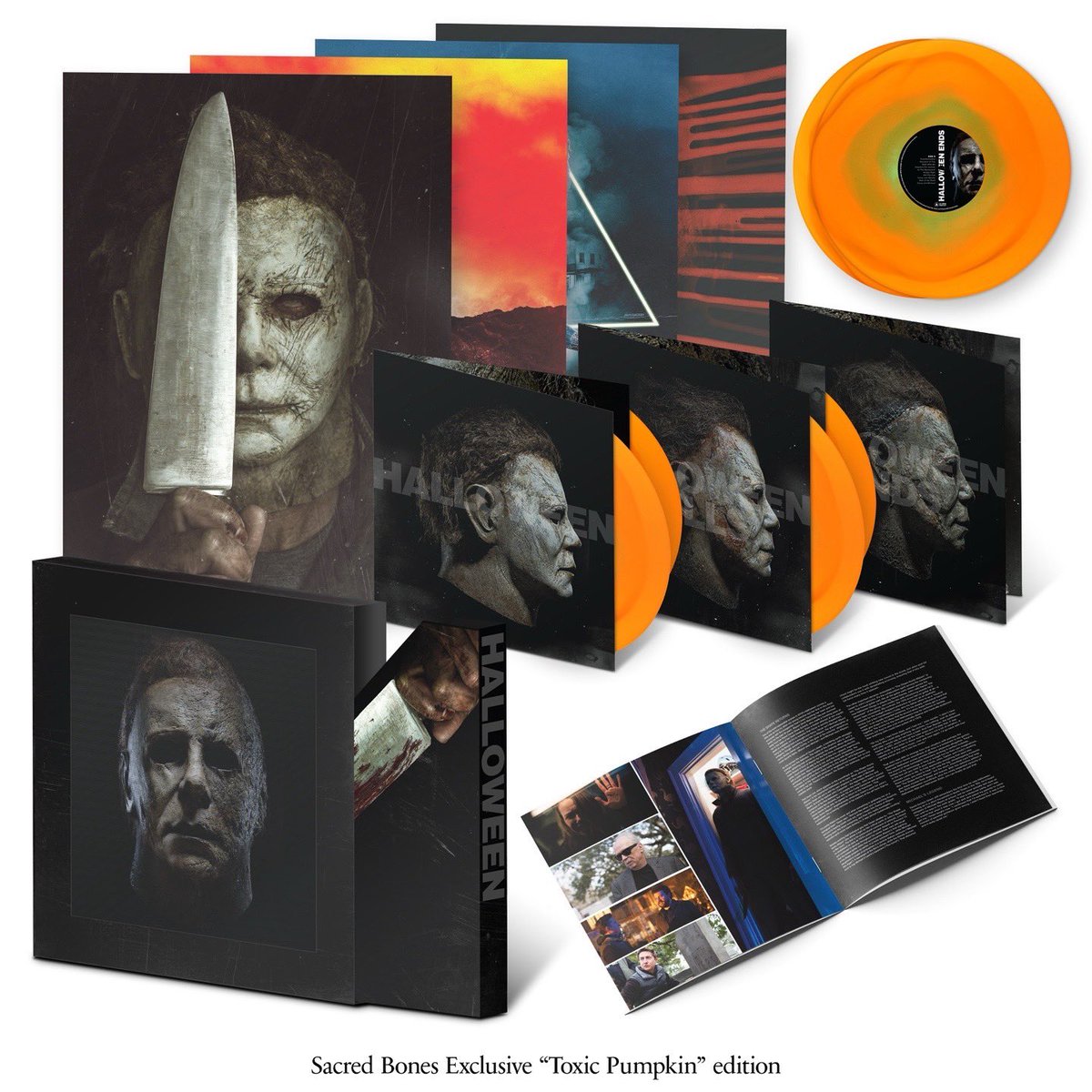 TheHorrorMaster's tweet image. We’re thrilled to announce that for the first time ever, the complete Halloween trilogy — Halloween, Halloween Kills, and Halloween Ends — is finally being released in fully-expanded editions out via @SacredBones . These definitive versions feature previously-unreleased music…