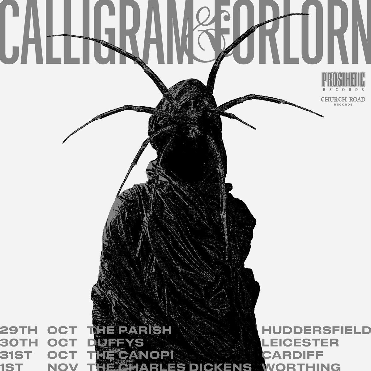 CalligramMusic's tweet photo. We're bringing the chaos this Halloween with our good mates in @weareforlorn Tickets: https://t.co/zM1PITuFvf

29th Oct The Parish - Huddersfield
30th Oct Duffys - Leicester
31st Oct The Canopi - Cardiff
1st Nov The Charles Dickens - Worthing

@ProstheticRcds @churchroadrecs https://t.co/miCIPXw5X7