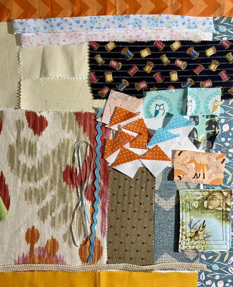 #SlowStitch #JunkJournal #Kit Orange Teal Green  Fabric Trim Vintage ebay.us/m/gBkiWM #eBay via <a href="/eBay/">eBay</a>