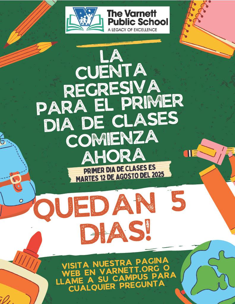 Are you READY? The Varnett Public Schools - Southwest Eagles are Soaring into the 2025-2026 School Year! <a href="/TheVarnett/">The Varnett Public Schools</a> <a href="/DrKarlUnger/">Dr. Karl D. Unger</a>