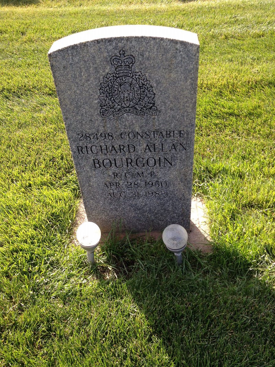 Honour Roll 175: Cst. Richard Allan Bourgoin died as a result of a heart attack this day in 1983. He served in different detachments throughout Saskatchewan. #RCMPNeverForget <a href="/RCMPSK/">RCMP Saskatchewan</a>