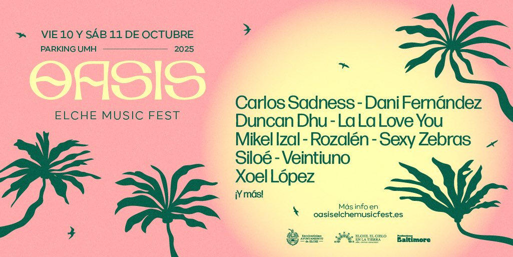 Tropical Jesus 🌞 (@carlossadness) on Twitter photo Elche & cercanías! Ya han salido las entradas para uno de los últimos festis de la temporada. Despediremos el verano en <a href="/oasiselche/">Oasis Elche</a> vivaticket.es/ticket/oasis-e… Elche & cercanías! Ya han salido las entradas para uno de los últimos festis de la temporada. Despediremos el verano en <a href="/oasiselche/">Oasis Elche</a> vivaticket.es/ticket/oasis-e…