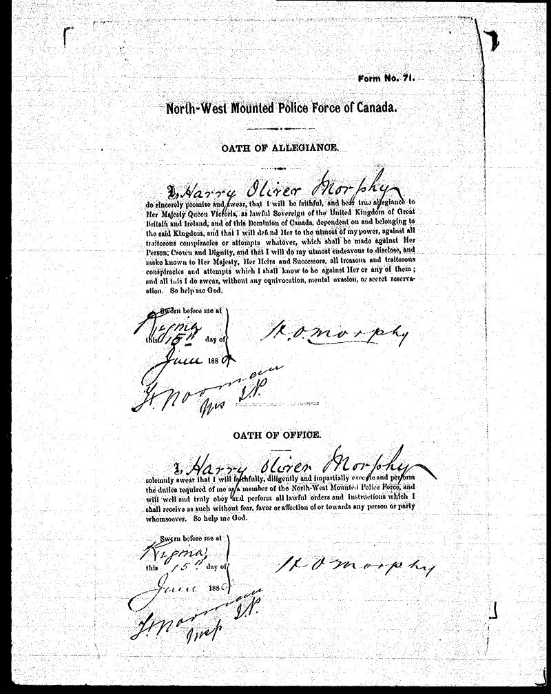 Honour Roll 16: Cpl. Harry Oliver Morphy drowned this day in 1890. He signed on with the NWMP for $0.80/day. He was promoted to Cpl. in February 1889.  #RCMPNeverForget <a href="/rcmpmb/">RCMP Manitoba</a>