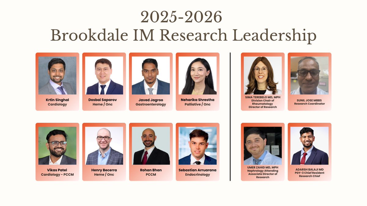 Adarsh G. Balaji, MD (@adarshgbalaji) on Twitter photo We're thrilled to introduce our new Research Leads at <a href="/OBHBrookdaleIM/">Brookdale University Hospital IM Residency Program</a>! This group is dedicated to advancing clinical excellence through innovation, mentorship, and groundbreaking research. Stay tuned for great things ahead! We're thrilled to introduce our new Research Leads at <a href="/OBHBrookdaleIM/">Brookdale University Hospital IM Residency Program</a>! This group is dedicated to advancing clinical excellence through innovation, mentorship, and groundbreaking research. Stay tuned for great things ahead!