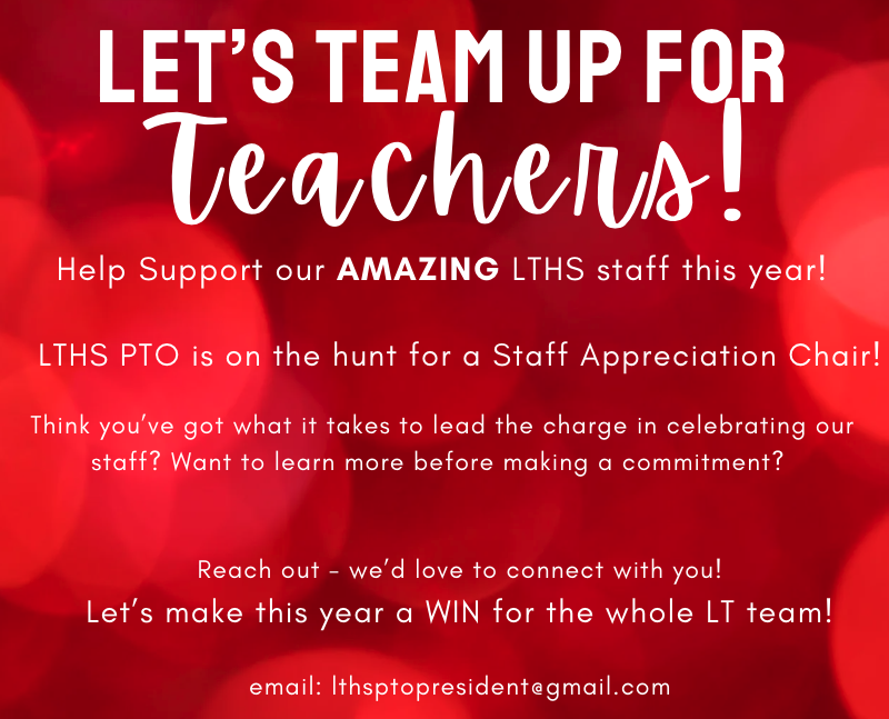 Team up for Teachers! Chair the 2025-2026 Staff Appreciation Committee!