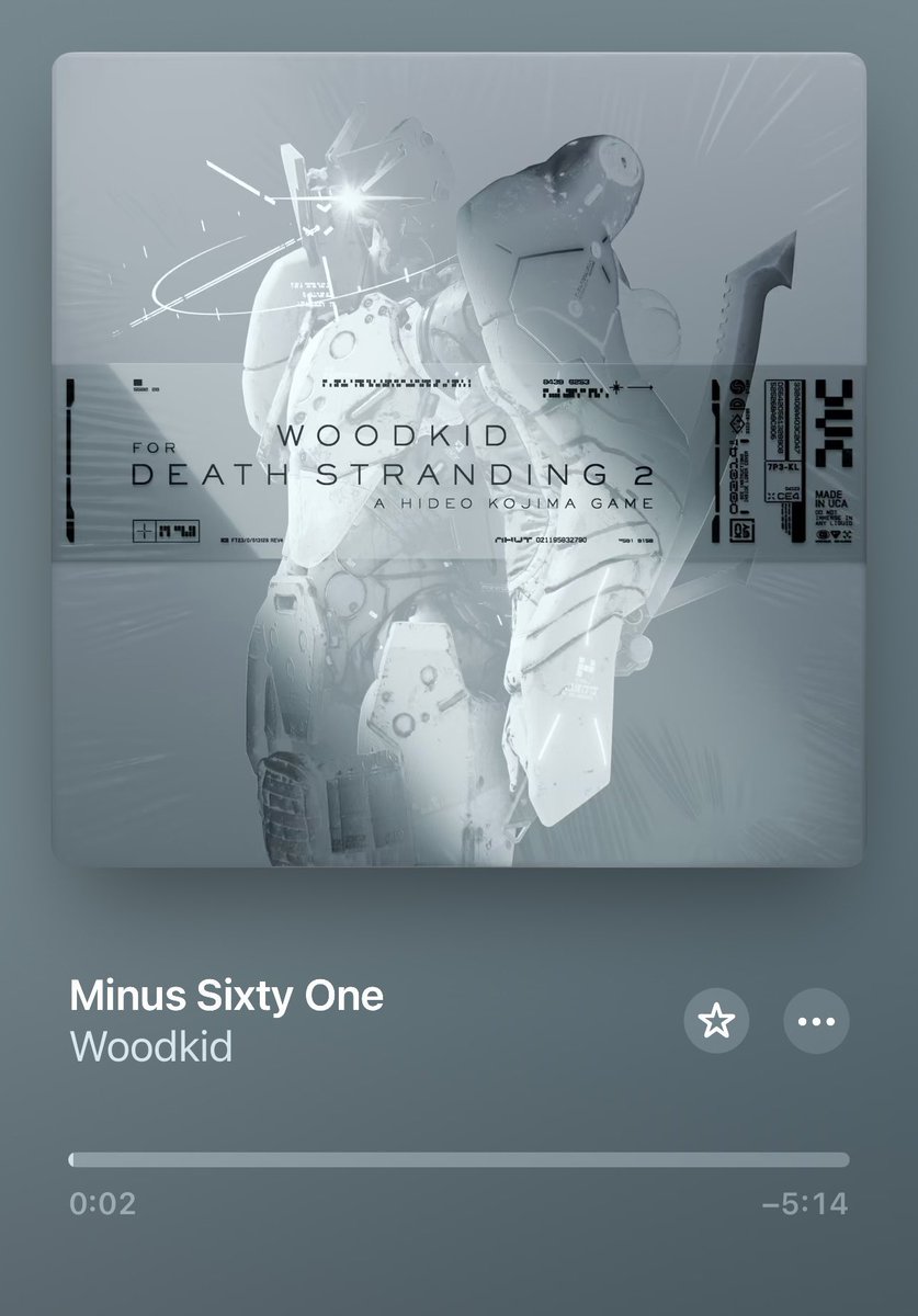 It seems these are the most popular tracks by WOODKID from Death Stranding 2.
I asked “TO THE WILDER” as the main theme (there’s also a duet version with Elle). Fragile’s theme song is “ANY LOVE OF ANY KIND” (with Bryce from The National on guitar). Rainy’s track is “STORY OF