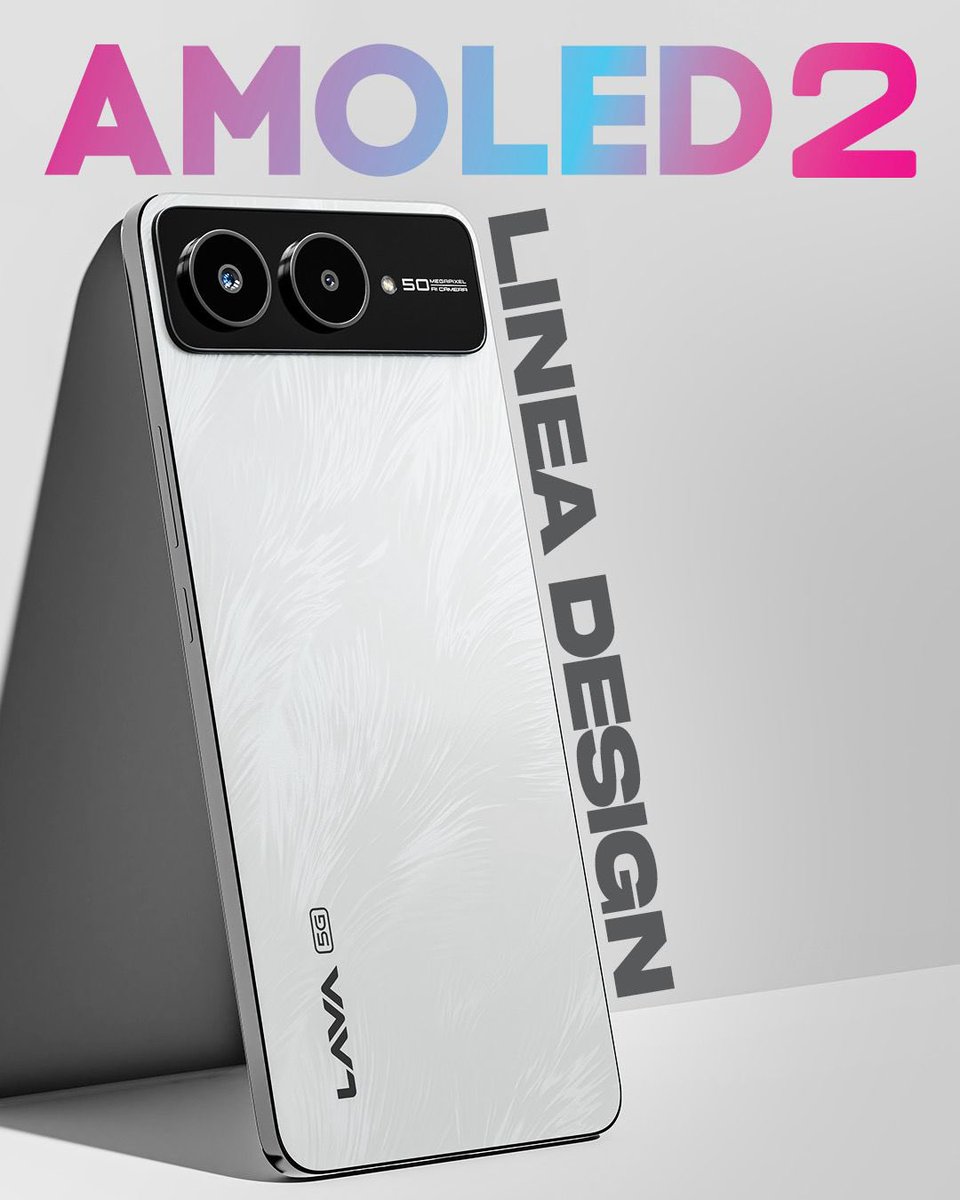 stufflistings's tweet photo. Lava Blaze AMOLED 2 key details

- Linea Design (shows unique textures at different angles)
- Slimmest in the segment (7.55mm)
- 174 grams weight
- MediaTek Dimensity 7060
- 50MP Sony AI main camera
- 6.67-inch 120Hz AMOLED Display
- IP64 rating

Another impressive phone by Lava this year IMO.
What are your thoughts?
#Lava #LavaBlazeAMOLED2