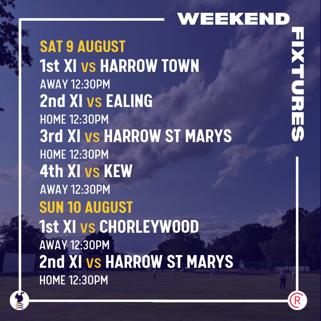 Weekend Fixtures 🗓️

More cricket at ECC this weekend, including a friendly for the 2’s during their bye week, as we head into the final five games ✋🏻

#eastcotecc #squirrels #upthesquirrels #ecc #mccl #thamesvalley #chessvalley #leaguecricket #allgasnobrakes