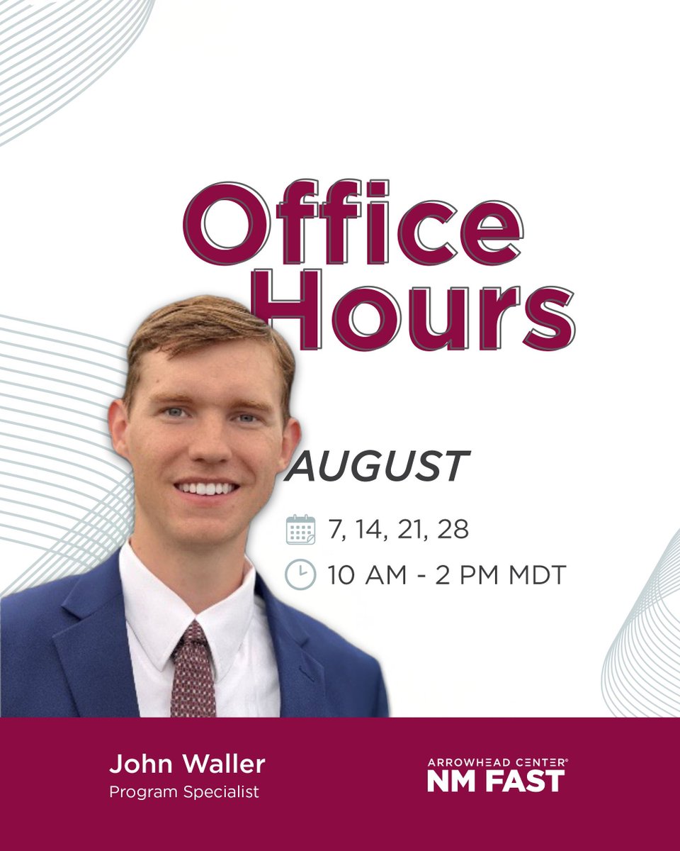 Need help with SBIR/STTR funding? NM FAST’s monthly office hours offer weekly one-on-one sessions to guide you through proposals and funding questions. Reserve your time: app.acuityscheduling.com/schedule/3516e…