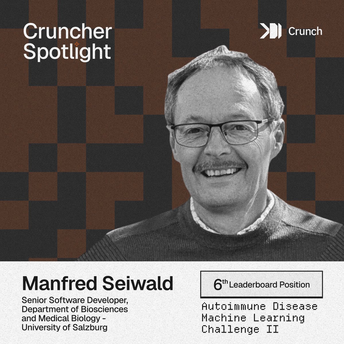 CrunchDAO 🧠 (@crunchdao) on Twitter photo Presenting Manfred Seiwald’s submission for the Autoimmune Disease ML Crunch 2 with <a href="/Schmidt_Center/">Eric and Wendy Schmidt Center</a> 🧬
After 30 years in industry, Manfred pivoted to biomedical ML research bringing his experience and curiosity to gene expression modeling 🧵 Presenting Manfred Seiwald’s submission for the Autoimmune Disease ML Crunch 2 with <a href="/Schmidt_Center/">Eric and Wendy Schmidt Center</a> 🧬
After 30 years in industry, Manfred pivoted to biomedical ML research bringing his experience and curiosity to gene expression modeling 🧵
