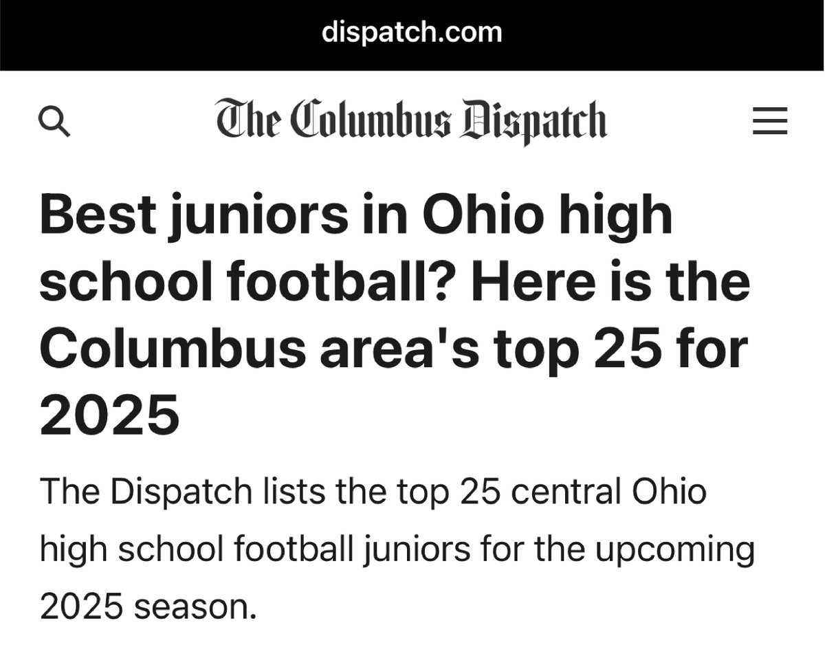 Cam Huebner 2027 (@cameronchuebner) on Twitter photo Proud to be named a
Central Ohio Top 25 Junior
by <a href="/DispatchPreps/">Columbus Dispatch Preps</a> <a href="/DispatchAlerts/">Columbus Dispatch</a> <a href="/Coach_Franke/">Josh Franke</a> <a href="/WCHS_Football/">WCHS 🏈 Warhawks</a> <a href="/TylerStevens94/">Tyler Stevens</a> <a href="/Bryan_Ault/">Bryan Ault - Midwest Scout</a> <a href="/JaredLuginbill/">Jared Luginbill</a> <a href="/mickdwalker/">Mick Walker</a> <a href="/PrepRedzoneOH/">Prep Redzone Ohio</a> <a href="/OhioPrepsRivals/">Ohio Preps</a> <a href="/Zone614Sports/">Zone614Sports</a> <a href="/AllenTrieu/">Allen Trieu</a> <a href="/270Gridiron/">270 Gridiron 🏈</a>
<a href="/Kstaff07/">kstaff</a> Proud to be named a
Central Ohio Top 25 Junior
by <a href="/DispatchPreps/">Columbus Dispatch Preps</a> <a href="/DispatchAlerts/">Columbus Dispatch</a> <a href="/Coach_Franke/">Josh Franke</a> <a href="/WCHS_Football/">WCHS 🏈 Warhawks</a> <a href="/TylerStevens94/">Tyler Stevens</a> <a href="/Bryan_Ault/">Bryan Ault - Midwest Scout</a> <a href="/JaredLuginbill/">Jared Luginbill</a> <a href="/mickdwalker/">Mick Walker</a> <a href="/PrepRedzoneOH/">Prep Redzone Ohio</a> <a href="/OhioPrepsRivals/">Ohio Preps</a> <a href="/Zone614Sports/">Zone614Sports</a> <a href="/AllenTrieu/">Allen Trieu</a> <a href="/270Gridiron/">270 Gridiron 🏈</a>
<a href="/Kstaff07/">kstaff</a>