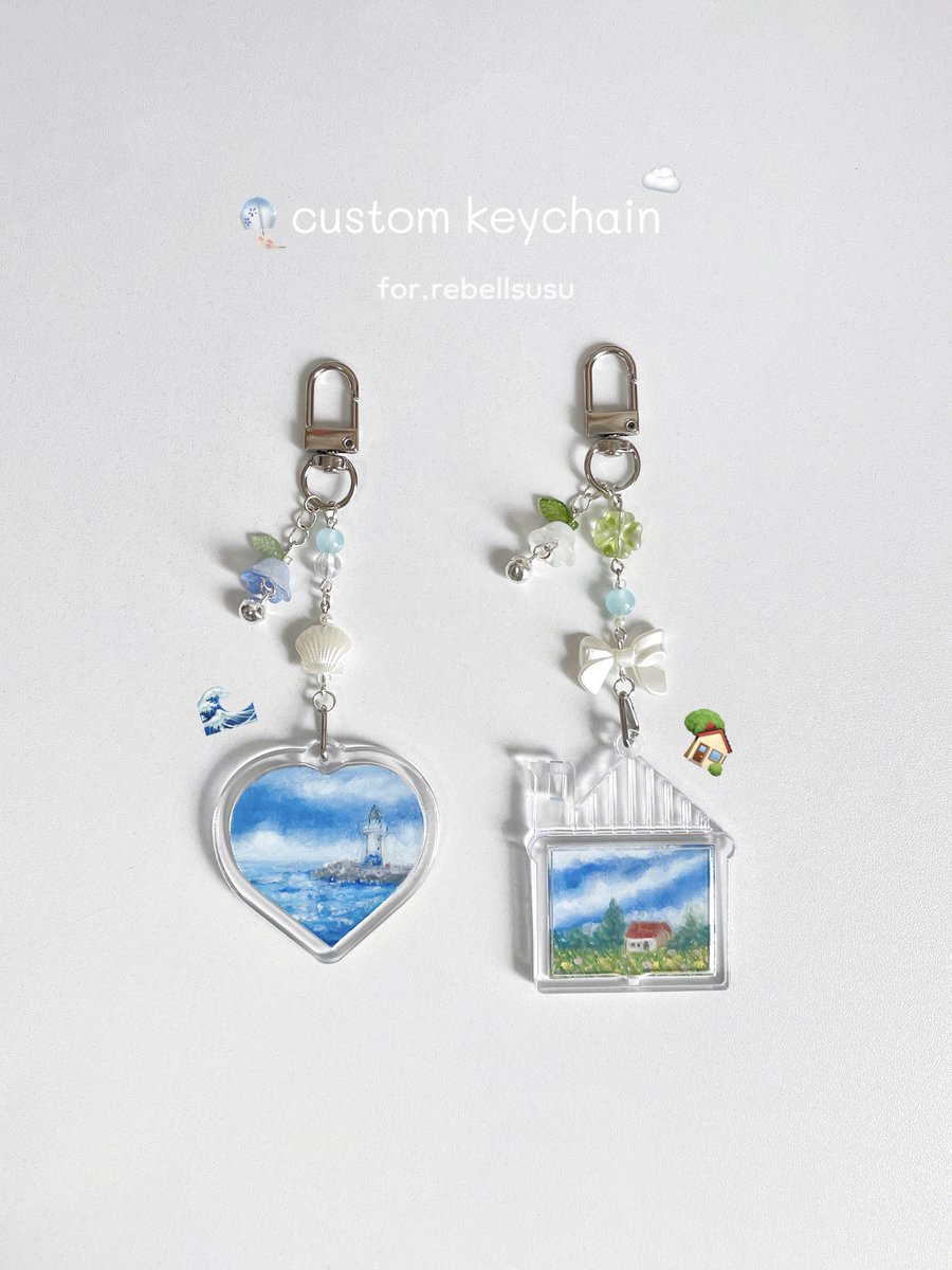 🎐🌊🏡🌲☁️~ 
𝚌𝚞𝚜𝚝𝚘𝚖 𝚔𝚎𝚢𝚌𝚑𝚊𝚒𝚗 | 𝘧𝘰𝘳. 𝘳𝘦𝘣𝘦𝘭𝘭𝘴𝘶𝘴𝘶

#nuscharcms
#commissionTH 
#oilpastel
#พวงกุญแจ