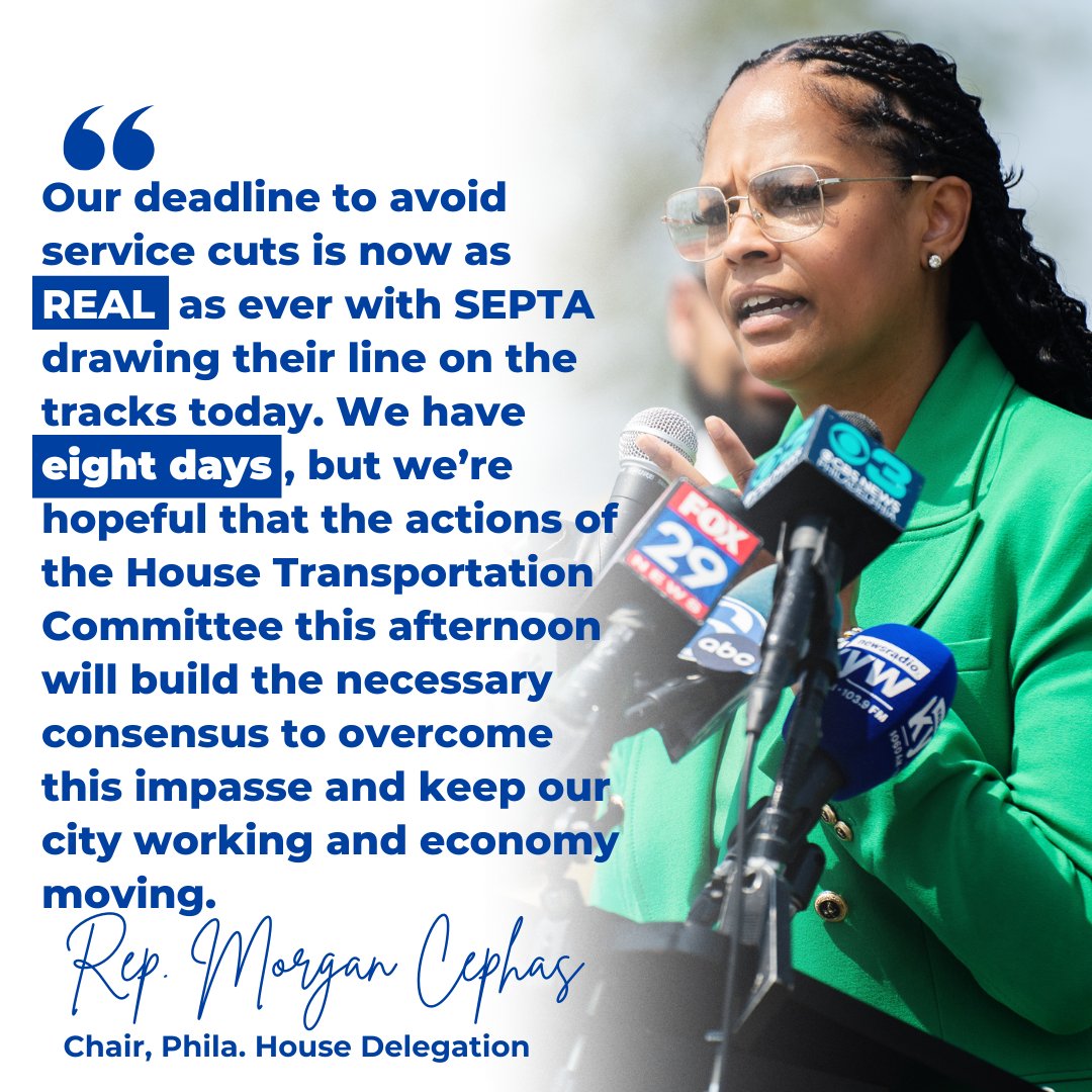 PhillyHouseDs's tweet image. SEPTA&apos;s proposed service cuts are as real as ever. Today&apos;s announcement tightens our deadline, but we remain steadfast and focused in our work to #FundSEPTAnow.
Read more ⬇
PhiladelphiaHouseDelegation.com/InTheNews/News…