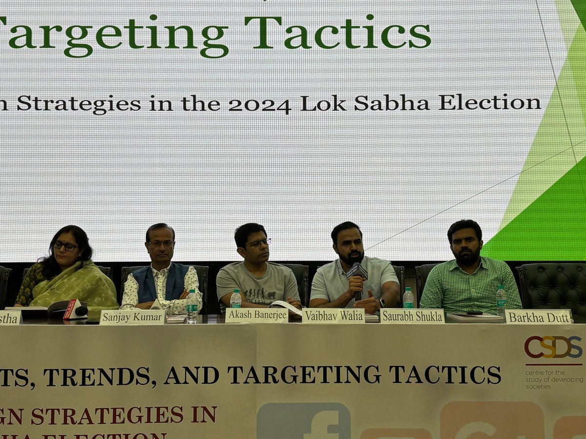 Lokniti-CSDS (@lokniticsds) on Twitter photo At the report launch, <a href="/vbwalia/">Vaibhav Walia</a> called out digital bias and structural challenges. “This report captures how Indian National Congress spent less but got better returns on its investments. Social media is not the political ground, but only amplifies the ground.” He left us with an At the report launch, <a href="/vbwalia/">Vaibhav Walia</a> called out digital bias and structural challenges. “This report captures how Indian National Congress spent less but got better returns on its investments. Social media is not the political ground, but only amplifies the ground.” He left us with an