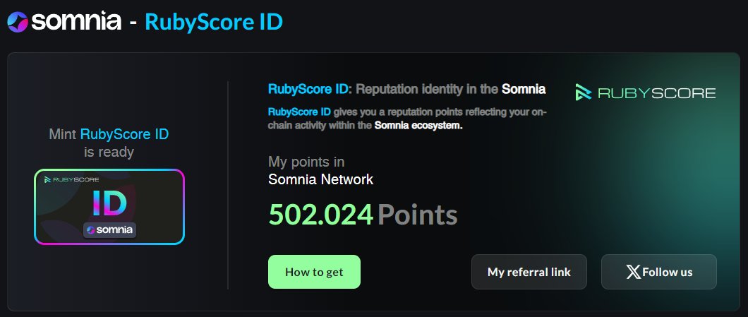 Bilmiyorum hala zamanınız var mı ? Yapsanız şu andan sonra ne olur, çok kez bundan bahsetmiştim. 

<a href="/Somnia_Network/">Somnia</a> ekosistemi <a href="/rubyscore_io/">RubyScore</a> e önem veriyor diye, lütfen alabildiğiniz en yüksek skoru alın abartmadan. 

Umarım herkes alabildiği en yüksek puanları almıştır.  ❤️

The