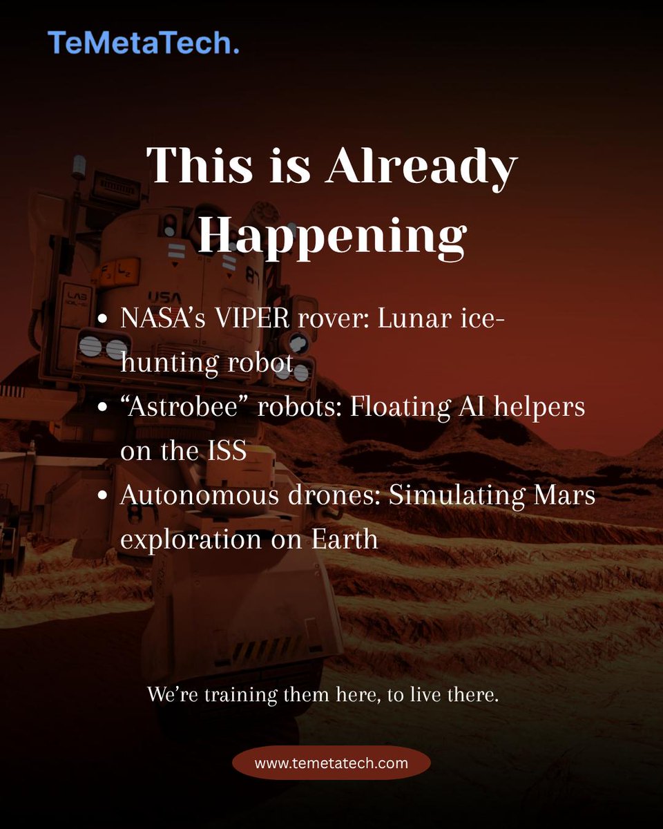 temetatech's tweet image. Earth to Mars: Will AI Be the First Settler?

Before humans take that one giant leap, artificial intelligence might already be unpacking on the Red Planet.

#TeMetaTech #AIonMars #SpaceTech #FutureOfAI #SpaceInnovation #AIConspiracy #TechRevolution
