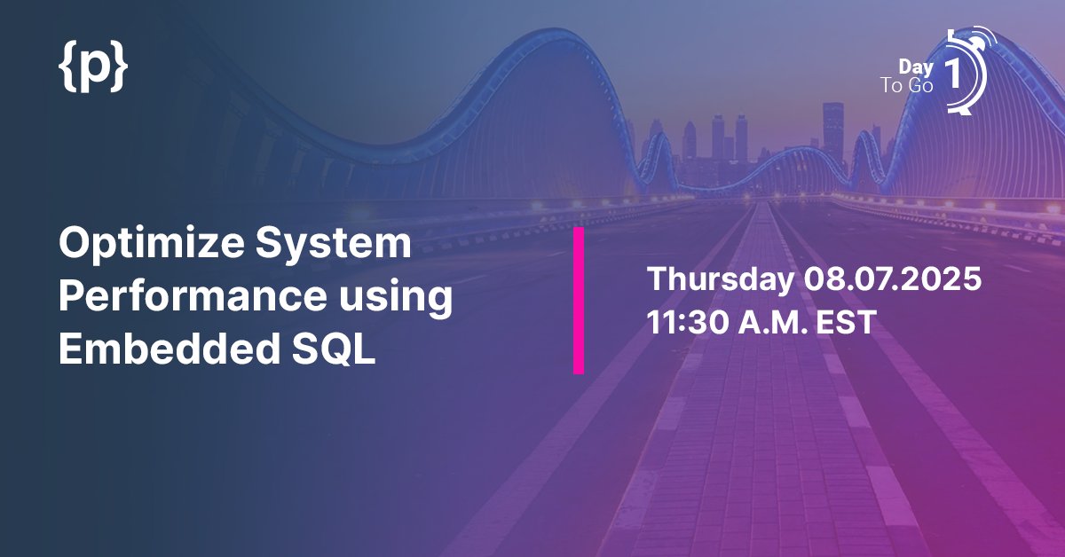 programmersio's tweet image. Ready to modernize IBM i apps with the power of SQL?

Join our free webinar tomorrow (Aug 7, 11:30 A.M. EST) to explore Embedded SQL, web integration, automation &amp;amp; more!

Seats are filling fast 👉 programmers-io.zoom.us/webinar/regist…

#IBMi #SQLonIBMi #EmbeddedSQL #ModernizeIBMi #SQL #JSON