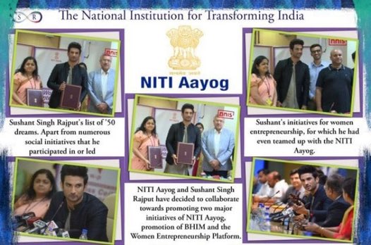 Poonam 🦋🇺🇸🇮🇳 (@itsppp4747) on Twitter photo .<a href="/itsSSR/">Sushant Singh Rajput</a> had ambitious plans through <a href="/OnInnsaei/">Innsaei</a> with <a href="/NITIAayog/">NITI Aayog</a> for women empowerment
Sushant And NITI Aayog
Being a film star nd so young, still worked with the Think Tank of the country.
That says a lot about him🔥🔱
#SushantSinghRajput𓃵 .<a href="/itsSSR/">Sushant Singh Rajput</a> had ambitious plans through <a href="/OnInnsaei/">Innsaei</a> with <a href="/NITIAayog/">NITI Aayog</a> for women empowerment
Sushant And NITI Aayog
Being a film star nd so young, still worked with the Think Tank of the country.
That says a lot about him🔥🔱
#SushantSinghRajput𓃵