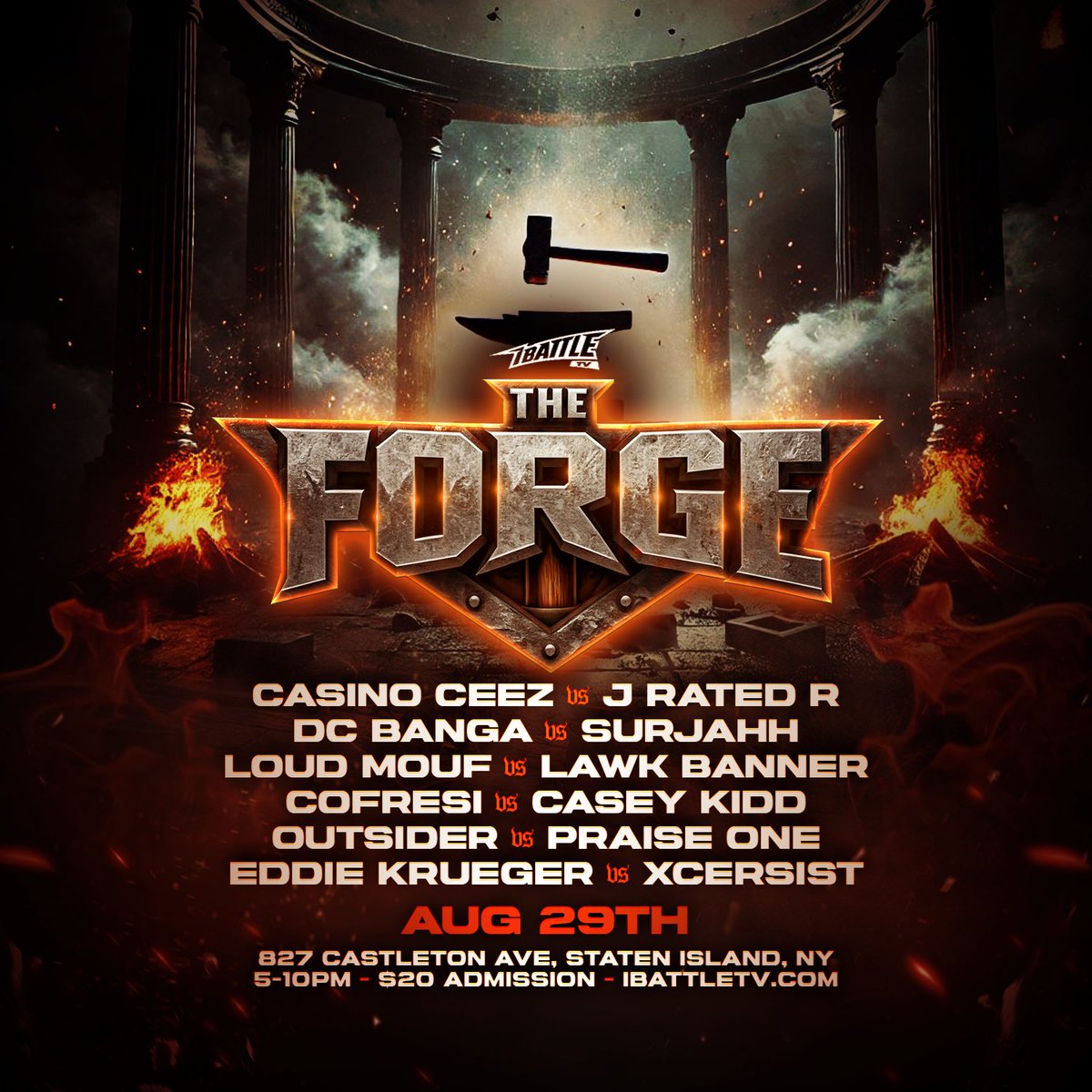 The Forge returns! Comment below which battler you’re most excited to see hitting #newyork ‘s premier #battlerap talent development stage. #rapbattle